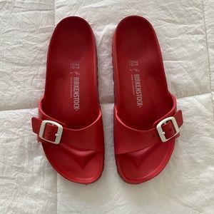 Birkenstock Red Rubber Madrid Sandals
